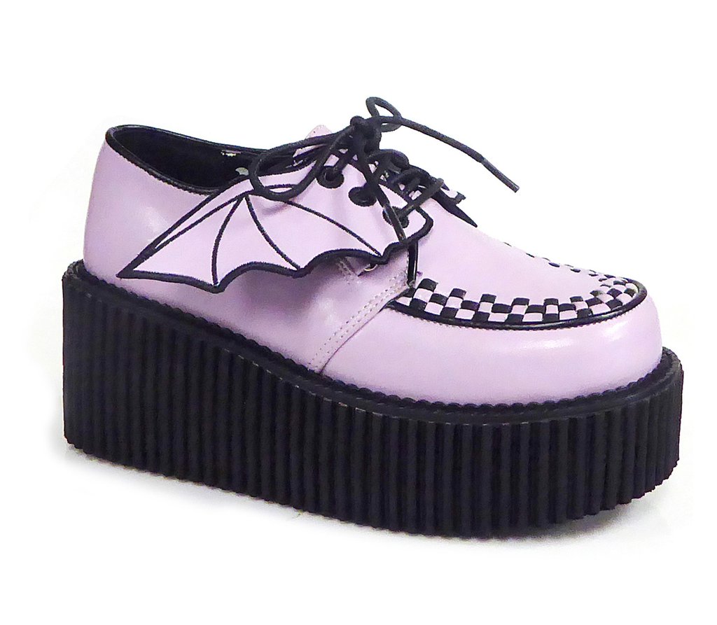 Creepers Demonia Creeper 205 Vegan Cuir Femme - Violette 67941-MFHX